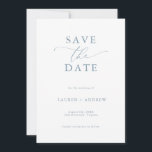 Elegant Dusty Blue Save the Date Invitation<br><div class="desc">Beautiful and elegant dusty blue Save the Date.  Fully customisable with names,  dates,  location and colours to match your wedding theme.</div>