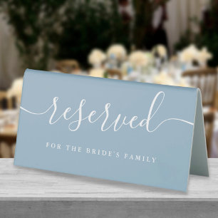 Elegant Dusty Blue Script Wedding Reserved