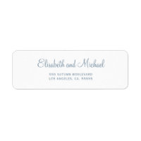 Elegant dusty blue script wedding return address