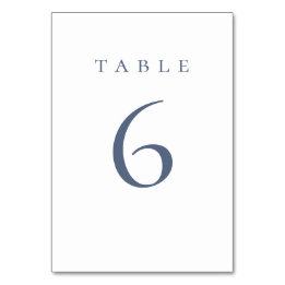 Elegant Dusty Blue Script Wedding Table Number