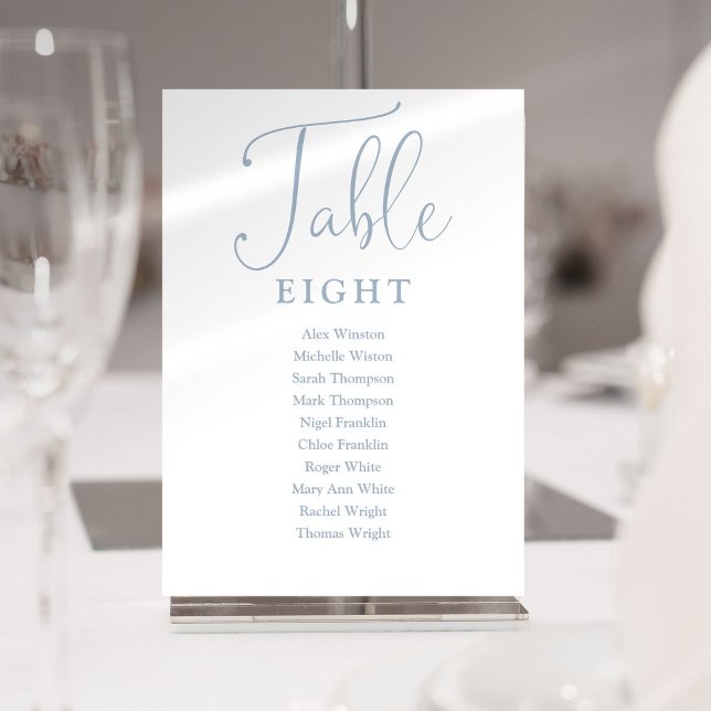 Elegant Dusty Blue Seating Chart Table Number (Elegant Dusty Blue Seating Chart Table Number)