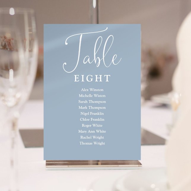 Elegant Dusty Blue Seating Chart Table Number (Elegant Dusty Blue Seating Chart Table Number)