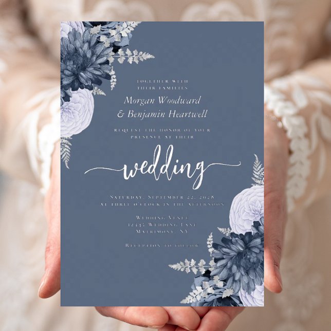 Elegant Dusty Blue Silver Floral Wedding (Creator Uploaded)