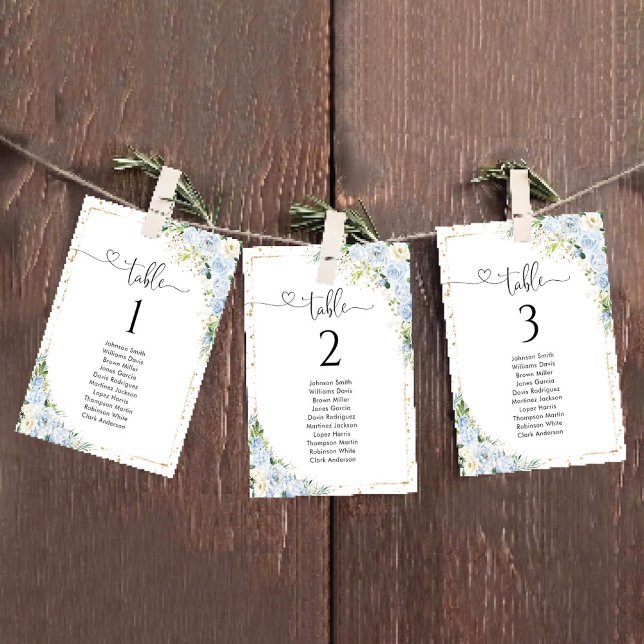 Elegant Dusty Blue Table Number Seating Chart (Creator Uploaded)