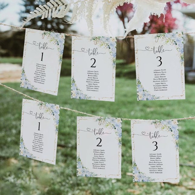 Elegant Dusty Blue Table Number Seating Chart (Creator Uploaded)