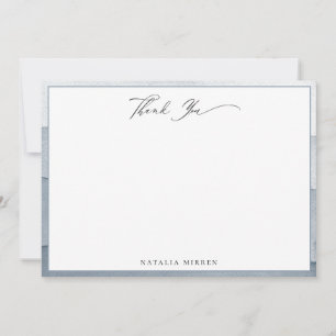 Elegant Dusty Blue Watercolor Thank You Card