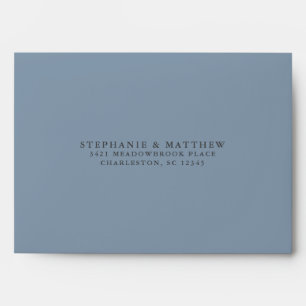 Elegant Dusty Blue Wedding Chic Return Address Envelope