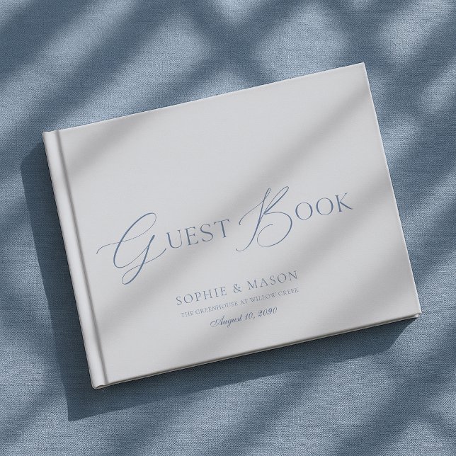 Elegant Dusty Blue Wedding Guest Book  (Creator Uploaded)
