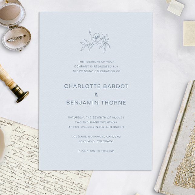 Elegant Dusty Blue Wedding Invitation (Creator Uploaded)