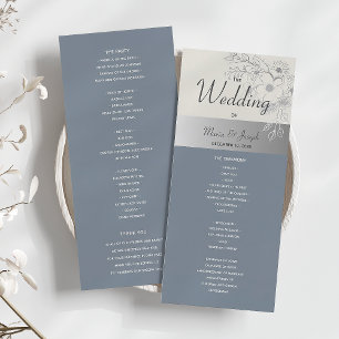 Elegant Dusty Blue Wedding Program