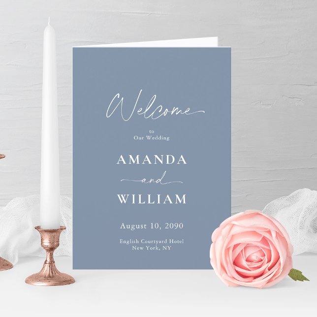 Elegant Dusty Blue Wedding Program (Creator Uploaded)