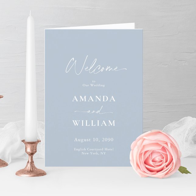Elegant Dusty Blue Wedding Program (Creator Uploaded)