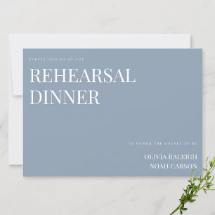 Elegant Dusty Blue Wedding Rehearsal Dinner Card