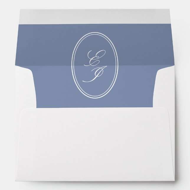 Elegant Dusty Blue Wedding Return Address Envelope (Creator Uploaded)