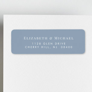 Elegant Dusty Blue Wedding Return Address Label