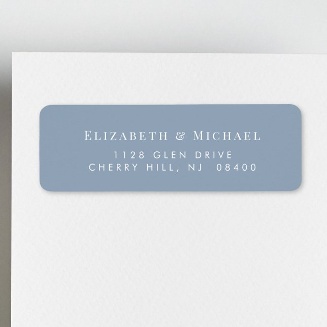 Elegant Dusty Blue Wedding Return Address Label (Creator Uploaded)