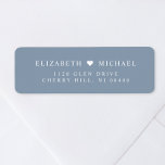 Elegant Dusty Blue Wedding Return Address Return Address Label<br><div class="desc">Elegant dusty blue return address labels for your wedding invitations,  save the dates,  engagement announcements,  couples shower invites,  thank you cards and other correspondence. Personalise your monogram with your names joined by a heart in white serif typography.</div>