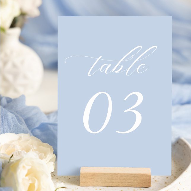 Elegant Dusty Blue Wedding Table Number (Creator Uploaded)