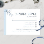 Elegant, Dusty Blue Wedding With/Without Meal RSV RSVP Card<br><div class="desc">Elegant and minimal style dusty blue and white RSVP card with the option to add or not meal choices. Design with contemporary, modern typography, dusty blue elegant stripe, and subtle hand-drawn blue botanical detail. If you rather have this RSVP card without meal options, simply erase all characters from a text...</div>