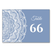 Elegant dusty blue white lace mandala classic