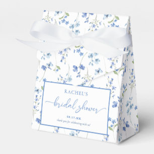 Elegant Dusty Blue Wildflower Bridal Shower Favour Box