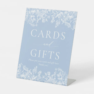 Elegant Dusty Blue Wildflower Cards and Gifts Sign