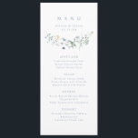 Elegant Dusty Blue Wildflower Rustic Boho Wedding Menu<br><div class="desc">Elegant delicate watercolor wildflower design,  with custom your own details. Pastel palettes of soft yellow,  off white,  sage green,  dusty blue,  and botanical greenery,  simple and romantic. Great floral wedding menus for modern rustic wedding,  country garden wedding,  and boho wedding in spring and summer.</div>