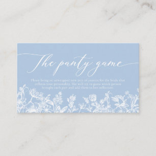 Elegant Dusty Blue Wildflower The Panty Game Enclosure Card