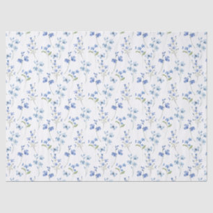Elegant Dusty Blue Wildflower Tissue Paper