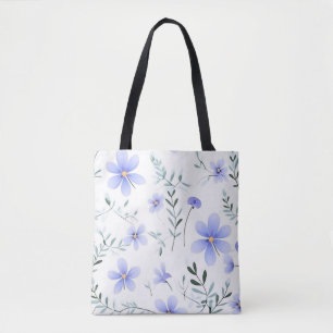 Elegant dusty blue wildflowers giant tote bag