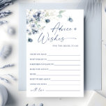 Elegant Dusty Blue Winter Foliage Advice & Wises<br><div class="desc">Elegant Dusty Blue Winter Foliage Advice Card.
Personalise with the bride to be's name and date of shower. 
For further customisation,  please click the "customise further" link. If you need help,  contact me please.</div>