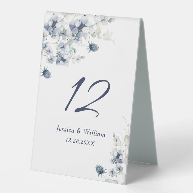 Elegant Dusty Blue Winter Foliage Wedding (Front)