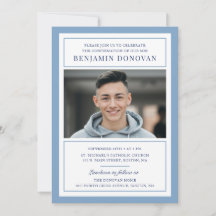 Elegant Dusty Blue with Photo Confirmation