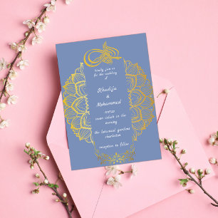 ELEGANT dusty bue ISLAMIC WEDDING  Invitation