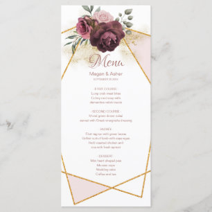 Elegant Dusty Floral Geometric Frame Menu