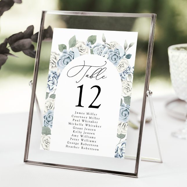 Elegant Dusty Floral Table Number Seating Chart (Creator Uploaded)