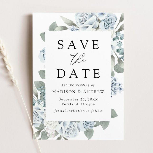 Elegant Dusty Floral Wedding Save The Date (Creator Uploaded)