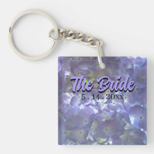 Elegant dusty light purple florals the Bride Key Ring