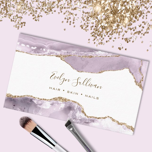 Elegant Dusty Lilac Agate Business Card (Creator Uploaded)