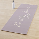 Elegant Dusty Lilac Handwritten Script Name Custom Yoga Mat<br><div class="desc">This custom yoga mat features your name in beautiful handwritten script lettering on a stylish dusty lilac background. Great gift idea.</div>