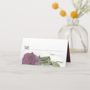 Elegant Dusty Mauve Pink Rose Wedding Write-In Place Card