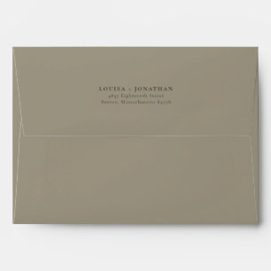 Elegant Dusty Olive Wedding Return Address Envelope