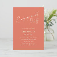 Elegant Dusty Orange Script Engagement Party
