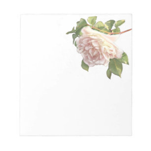 Elegant dusty peachy orange white floral rose notepad
