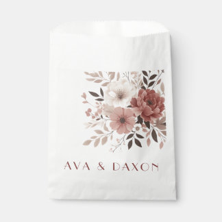 Elegant Dusty Pink Floral Wedding Favour Bag