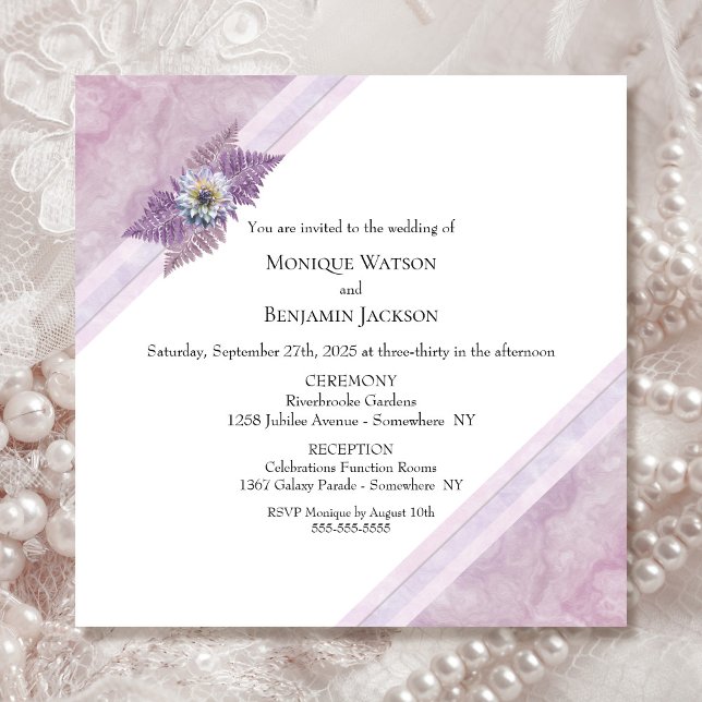 Elegant Dusty Pink Marble Wedding Invitation (Creator Uploaded)