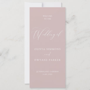 Elegant Dusty Pink Modern Wedding Ceremony Program
