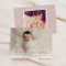 Elegant Dusty Pink Script Baby Girl Photo Birth