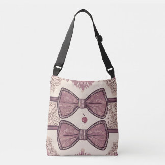 Elegant Dusty Pink Vintage Bow Bridesmaid Favor Crossbody Bag