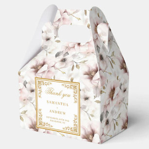 Elegant dusty pink watercolor wedding favor boxes